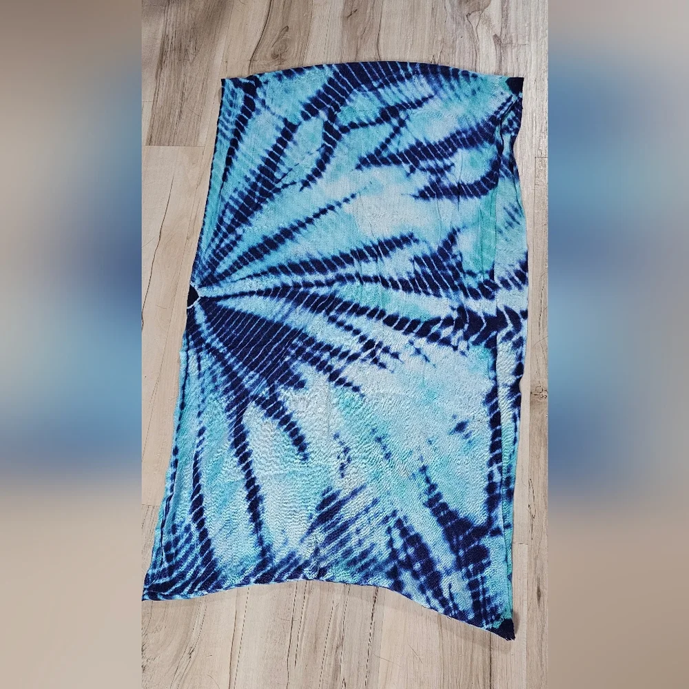 Collection 18 Blue Tie Dye Infinity Scarf Cashmere Silk Blend